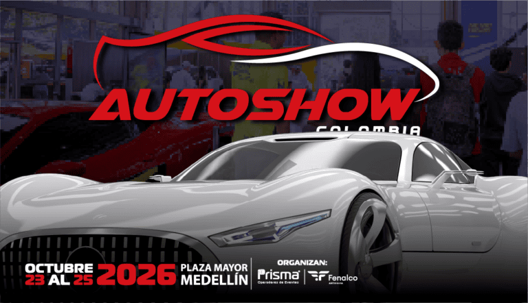 Autoshow Colombia 2026: auto deportivo plateado, del 23 al 25 de octubre en Plaza Mayor Medellín